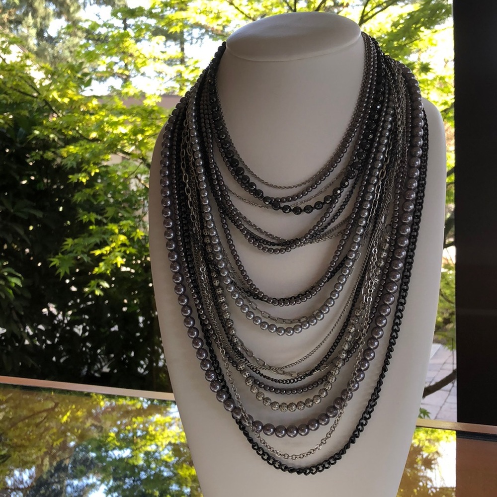 Sexy Badgley Mischka Long Multi Strand Necklace